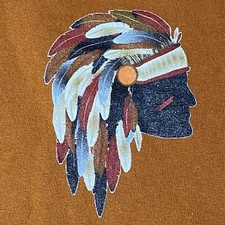 Vintage Native American Indian Chief Head T Shirt Size 2XL 2XG 2TG