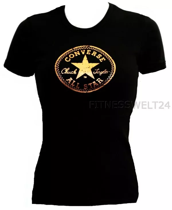 Neu Converse T-SHIRT ALL STAR Damen Muskelshirt Kurzarm Shirt mit Logo  Motiv | eBay