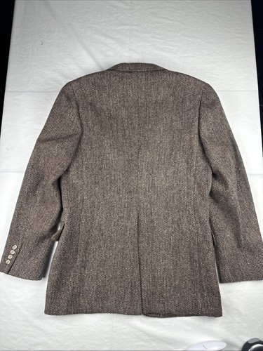 Harris Tweed Vintage Blazer Mens 42 R Herringbone Two Button EUC Brown - Bild 12 von 13