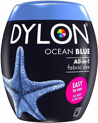 DYLON Textilfarbe Ozean Blau Farbe & Fixierer für 600g Stoff fabric Ocean blue