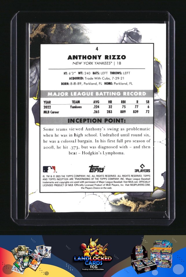 2023 Topps Inception Anthony Rizzo | eBay