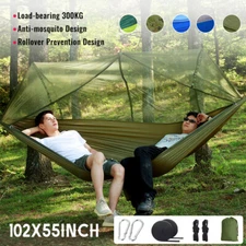 660lbs Portable Double Person Camping Hammock Tent with Mosquito Net Hanging Bed