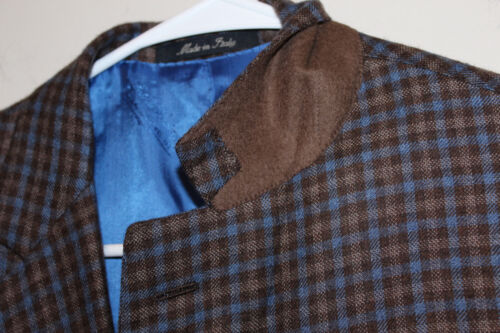 Sartoria Castangia 100% Kaschmir Karo Blazer Sport Mantel Bespoke Italy 52 US 42R - Bild 3 von 14