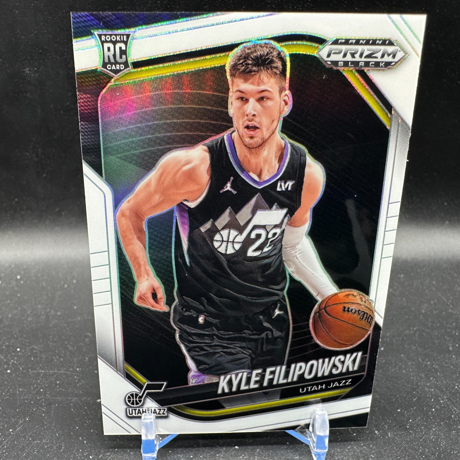 Kyle Filipowski Rookie White Prizm /175 2024-25 Panini Prizm Black RC #125 Jazz