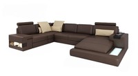 Design Ecksofa U-Form Bettfunktion Couch Textilleder Sofas Schlafsofa Stoff Neu