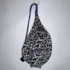 Kavu Women’s Cozy Critter Mini Rope Sling Bag Backpack Crossbody Purple Black