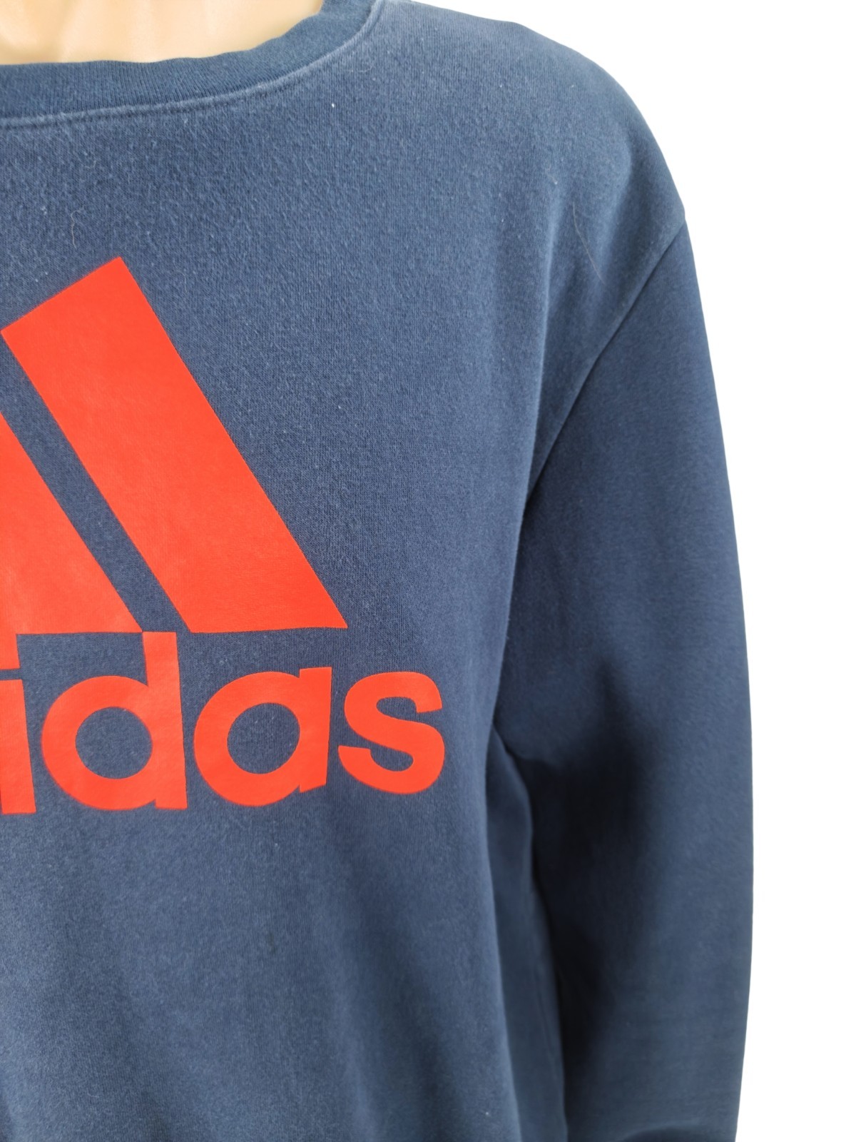 Adidas Essentials Crew Neck Sweater Men's Size XL Blue Pullover Jumper image 2