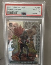 2022 Panini Donruss Optic Downtown Drake London #DT-DL Rookie PSA 10 Falcons