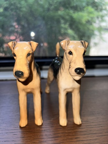 Two (2) Beswick Airedale Terrier Dogs Beswick England Figure