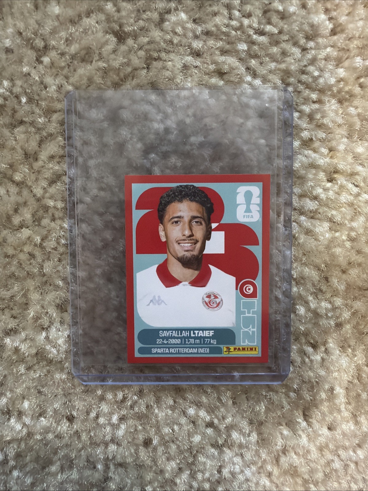 2026 Panini FIFA World Cup Sayfallah Ltaief Sticker #TUN 19 Red Parallel