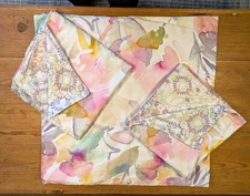 3 Anthropologie Watercolor Euro Pillow Shams Cotton 26" x26" Boho