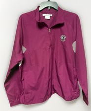 Ladies Nike Pebble Beach Golf Lines 1/4 Zip Windbreaker Size L Purple