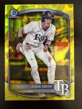 2025 Bowman Sapphire Aidan Smith Chrome Prospects Yellow Refractor /75 Rays