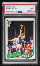 PSA/DNA 1979 Topps Alex English #31 PSA/DNA Authentic Card & Auto Rookie RC HOF