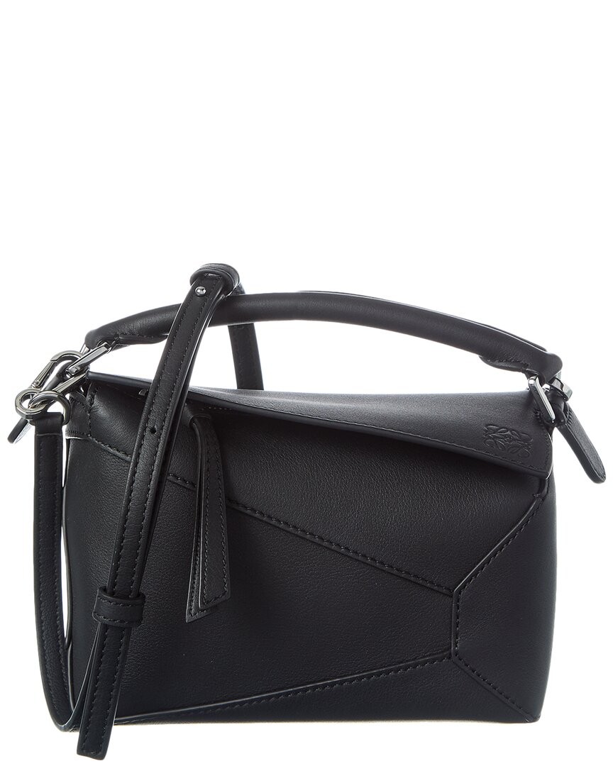 Loewe Puzzle Mini Leather Shoulder Bag Women's Black