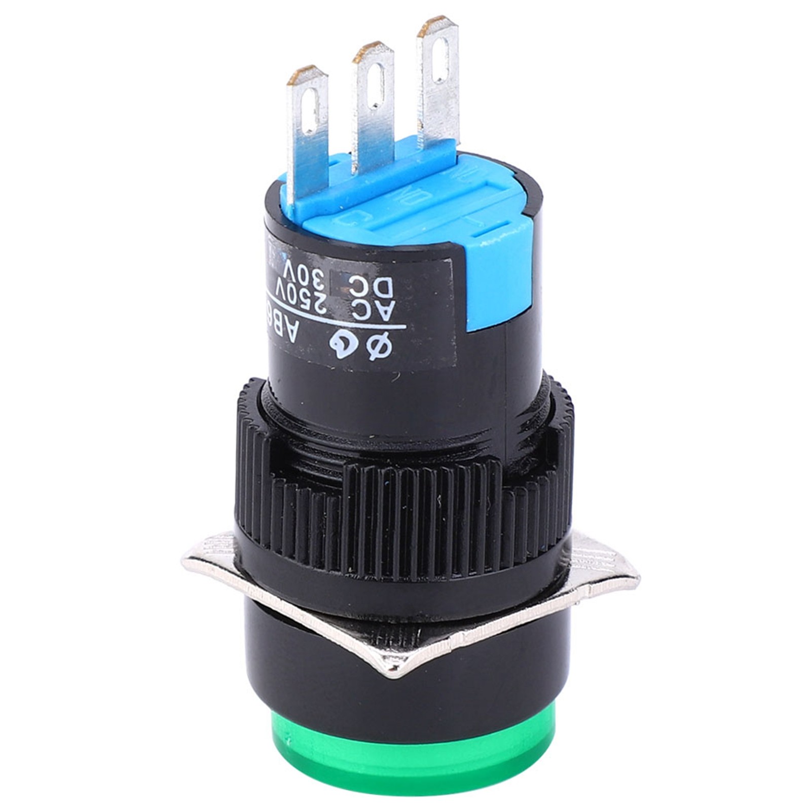 5PCS 3PIN Self Locking LA16‑11Z AB6 A Switch Appliances Accessory (Green )♡