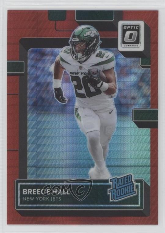 2022 Panini Donruss Optic Rated Rookie Red Hyper Prizm Breece Hall #214 11x6