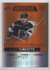 2021 Credentials Debut Ticket Access Orange 15/149 Alex Turcotte #129 Rookie RC