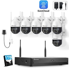 JENNOV Outdoor WIFI IP Wireless Security Camera System IP66 10CH 5MP NVR Kit