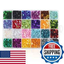 TKYPZY 21600 Pcs Loose Sequins Bulk 5MM Rainbow Round Embroidery Sequins Cup