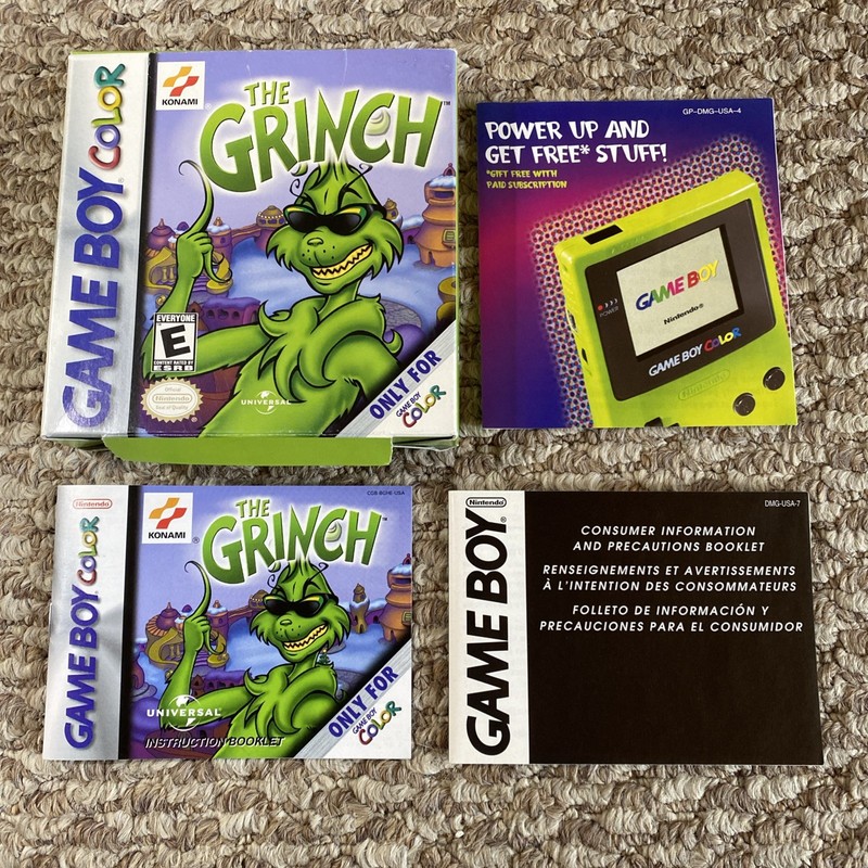 2000 The Grinch Nintendo Game Boy Color Box & Insert Only - No Game