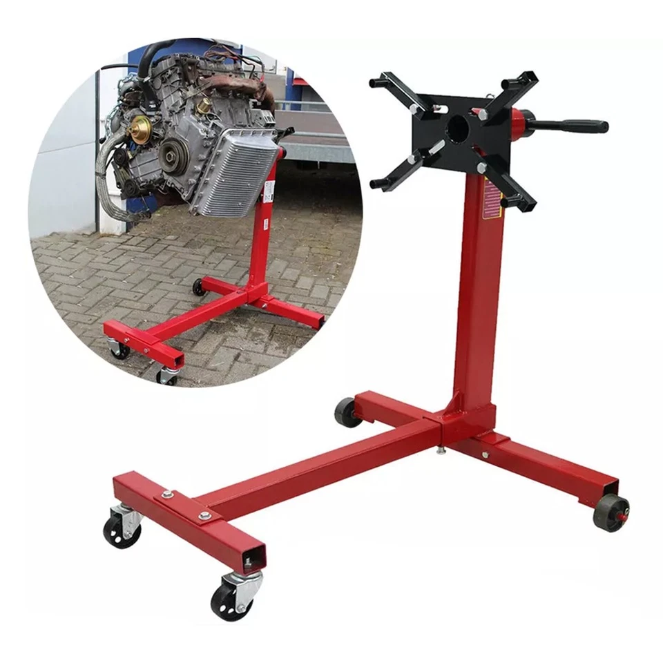 Engine Gearbox Support Stand 1000 lbs 450kg Heavy Duty Swivel Transmission Red - Image 3 of 4