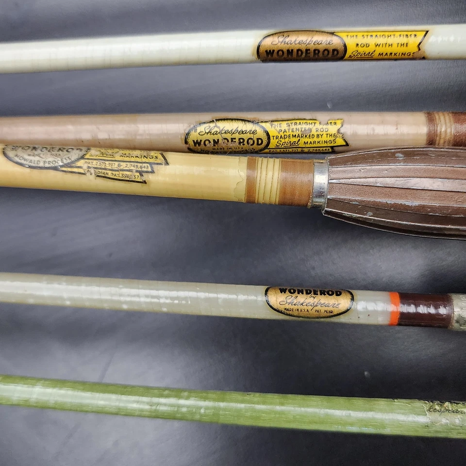 Lote de 9 varillas de fundición Shakespeare Wonderod vintage de 5-5,75 pies 🎣 Foto 2 de 4