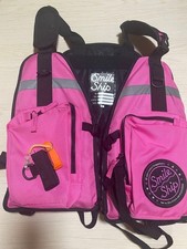 Smile Ship Pink Reflective Life Jacket with 2 Pockets, Mesh Interior