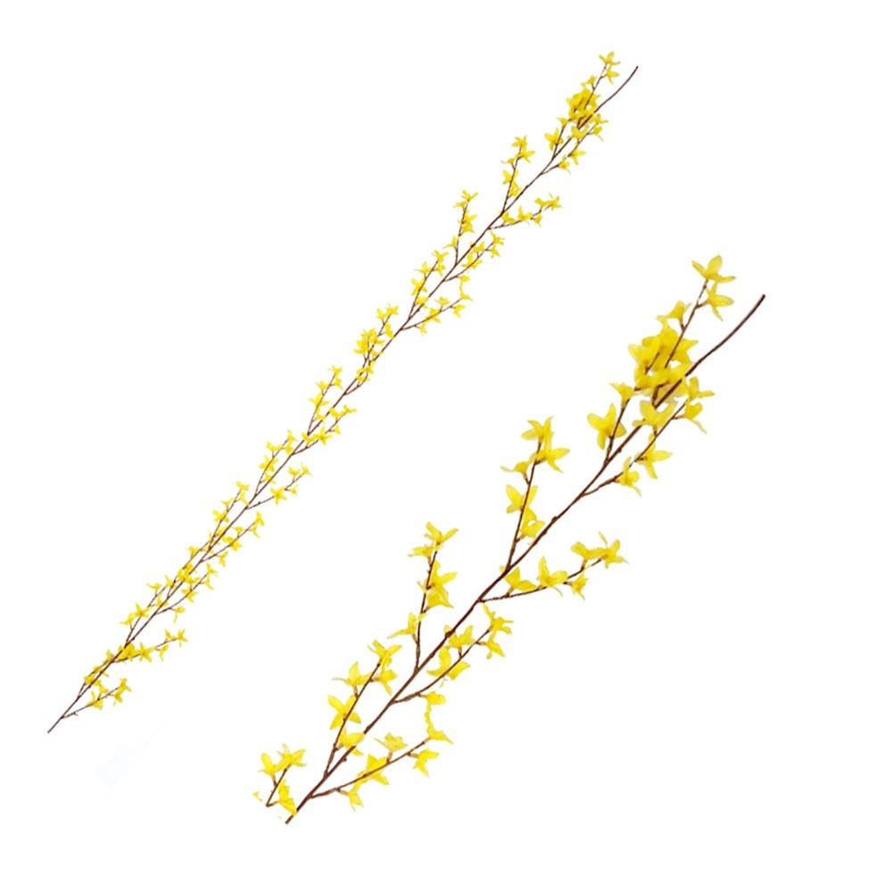 Faux Silk Artificial Yellow Forsythia Flower Garland 145cm