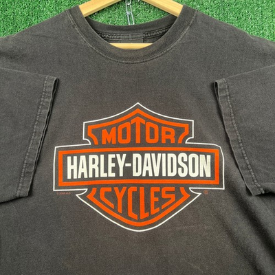 #ad VTG Harley Davidson T Shirt Mens 2XL Faded Black San Francisco CA Graphic Y2K $29.95
