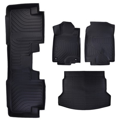 Fits 12-16 Honda CRV Latex Auto Floor Mats Liner All Season Carpets Black 4PCs