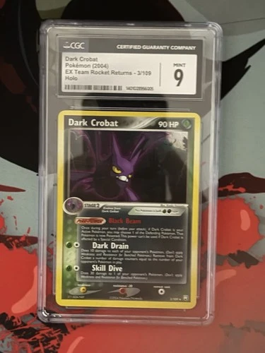 Pokemon TCG Dark Crobat EX Team Rocket 3 Holo CGC 9