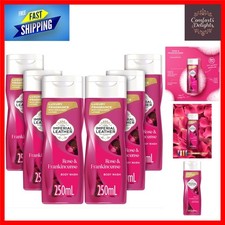 Luxurious Rose & Frankincense Shower Gel - Pack of 6 x 250ml for Indulgent Care 7.33 per litre