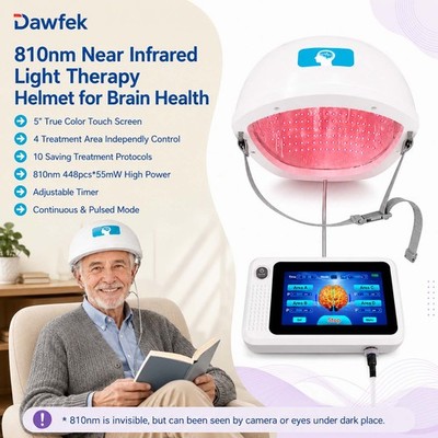 810nm Light Therapy Helmet Portable 4 Zone 6W LED NIR System for Stroke Anxiety