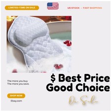 Luxurious 3D Bath Pillow for Neck and Head Support - Non-Slip, Machine Washable