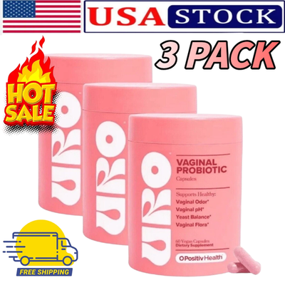 #ad 3 PACK URO O Positiv Vaginal Probiotics for Women pH Balance w Prebiotic 180 ct $15.59