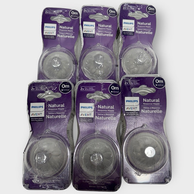 4 pack Philips Avent Natural Response Size Flow 1 Newborn 0M Nipples LOT OF 6