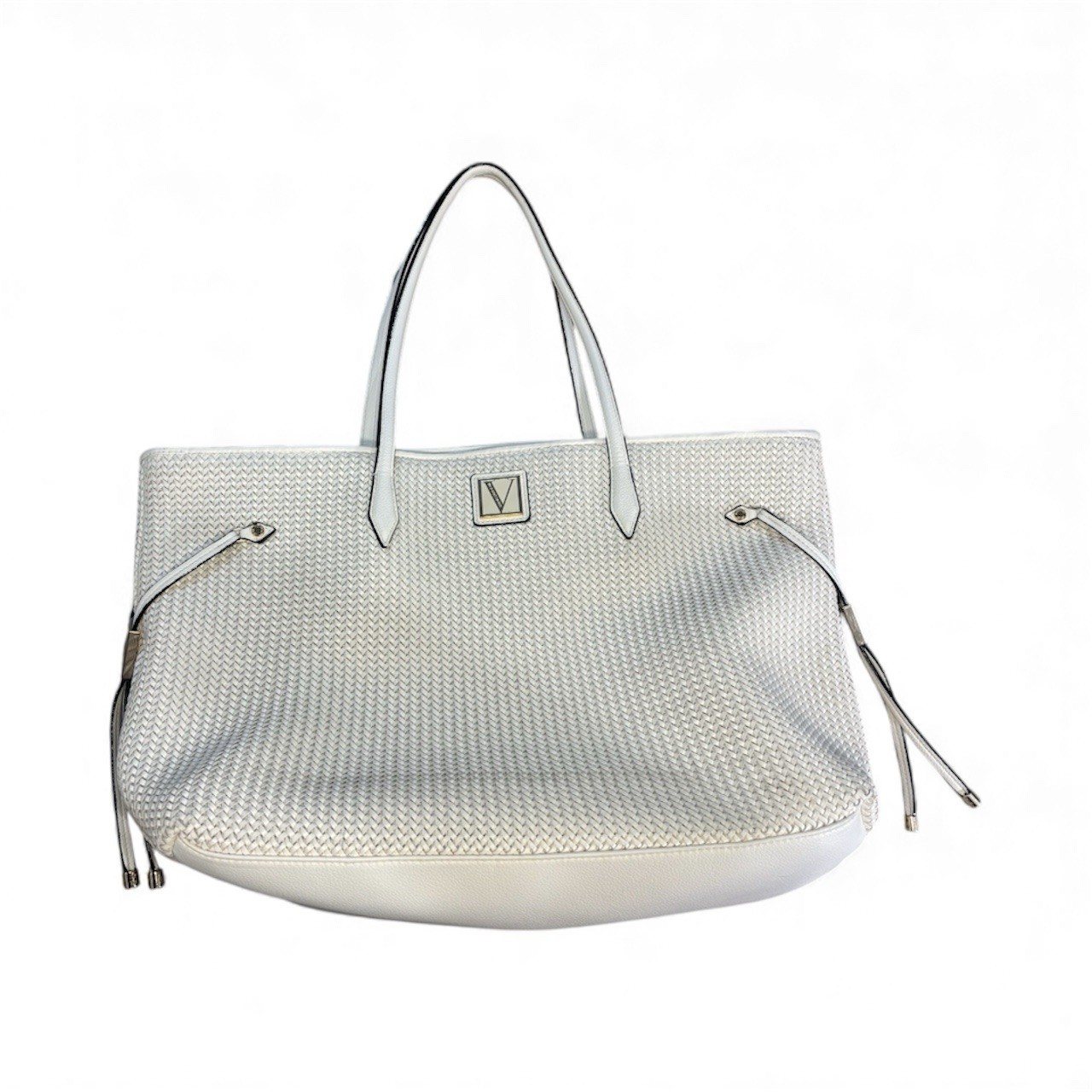 Victorias Secret Large Carryall Tote Bag Women's Coconut Woven