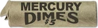90% slver dime rolls. 50 Mercury Dimes = $5.00 Face Value