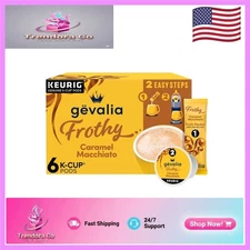 Smooth Caramel Macchiato K-Cups & Froth Packets - Perfect for Busy Mornings, 6ct