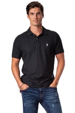 U.S. Polo Assn. Men's Ultimate Pique Polo, Black/White, Large