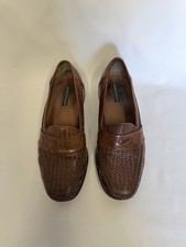 Vintage 2005 Bostonian 26973 Woven Leather Penny Loafers Mens 9 M Brown