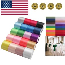 20 Colors Rainbow Ribbon Solid Color Assortment Double Face Satin Ribbon for ...