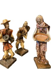 Vintage 3pc Folk Art Figurines,Paper Mache Figures.