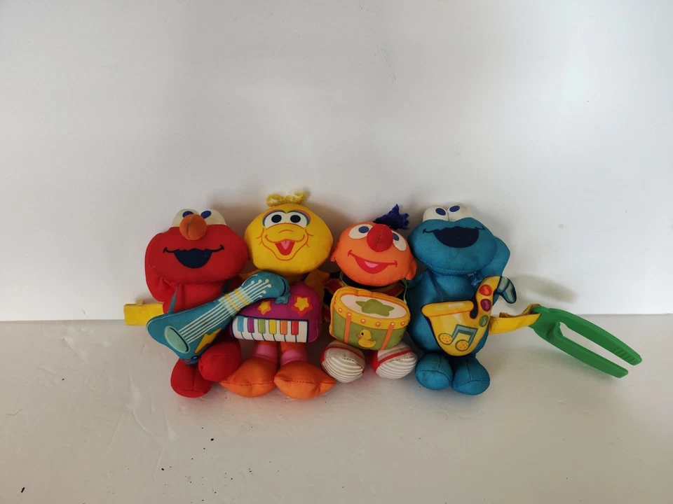 Vintage Fisher Price Sesame Street Elmo & His Traveling Band Stroller Crib Toy - Image 3 of 4