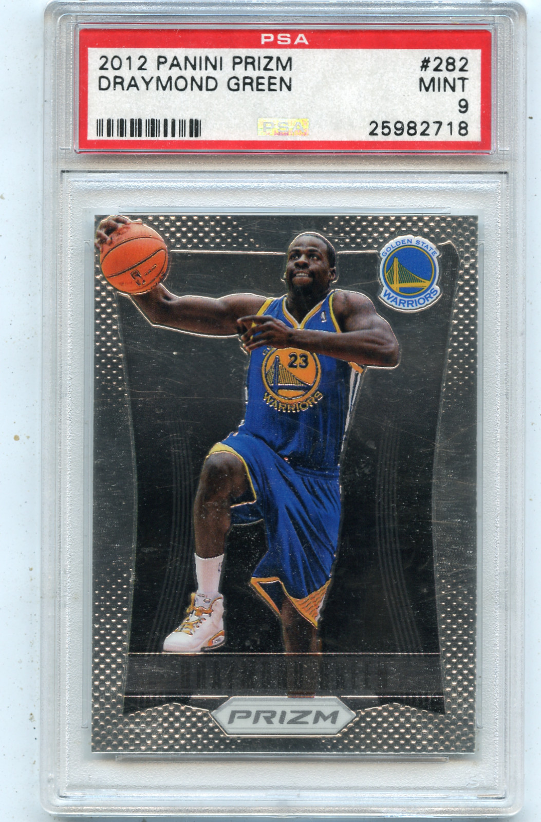 2012-13 PANINI PRIZM #282 DRAYMOND GREEN ROOKIE CARD RC, WARRIORS - PSA 9 (718)
