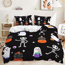Happy Halloween Party Pumpkin Lantern Trick or Treat Doona Duvet Quilt Cover Set