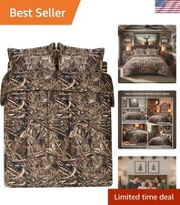 All-Season King Size Realtree Camo Comforter Set with 2 Shams for Rustic Appeal