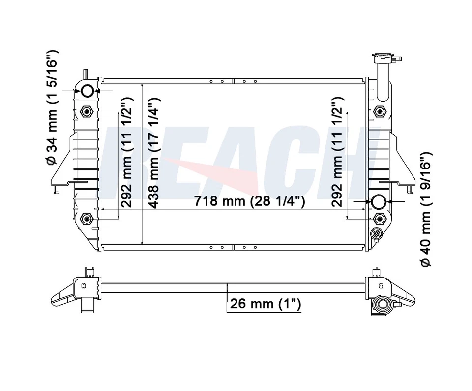 CU1688 Aluminum Core Radiator For 1995 Chevrolet Astro GMC Safari 4.3L V6 Engine Foto 2 de 3