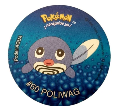 Tazos POKEMON Sabritas POLIWAG #60 1998 Gen 1 Nintendo Cups Taps Pog HTF NOS - Image 1 of 2